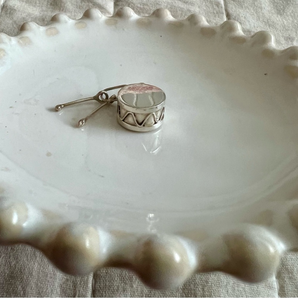 925 Silver Charm - Drum with Sticks